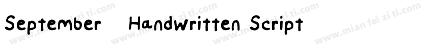 September   Handwritten Script Font字体转换